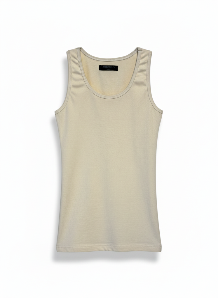 Women’s Premium Grip Tank Top – Black & Beige