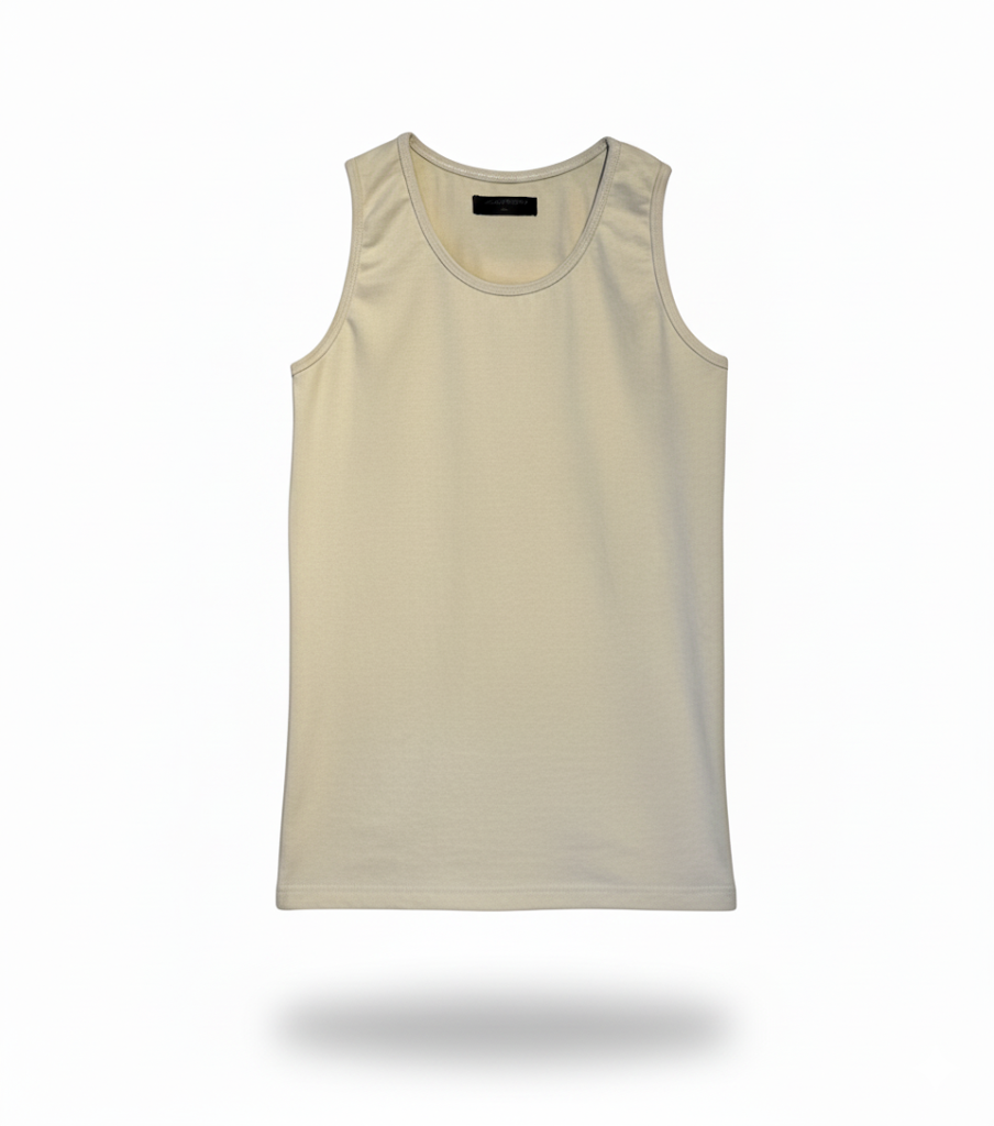 Men’s Premium Grip Tank Top – Black & Beige