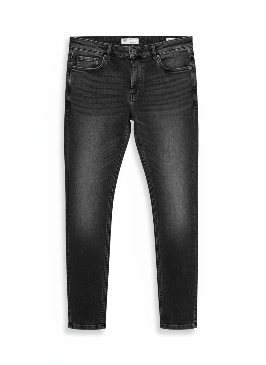 Slim-Fit Washed Gray Jeans