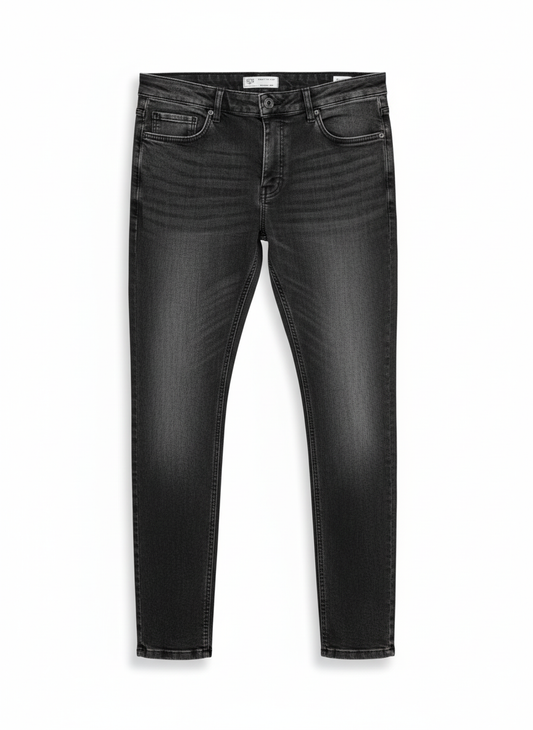 Slim-Fit Washed Gray Jeans