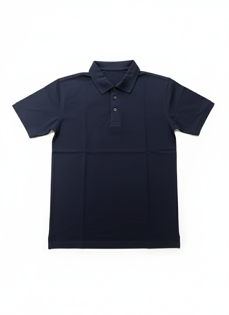 Men’s Navy Blue Self-Collar Polo Shirt – Premium PK Cotton