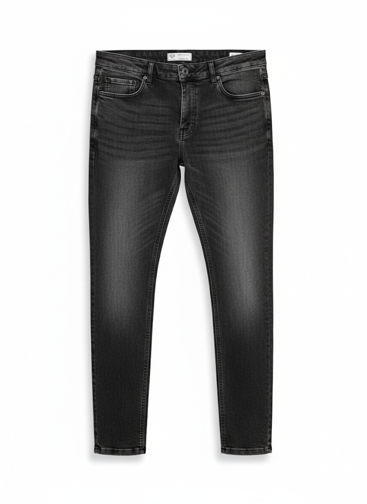 Slim-Fit Washed Gray Jeans