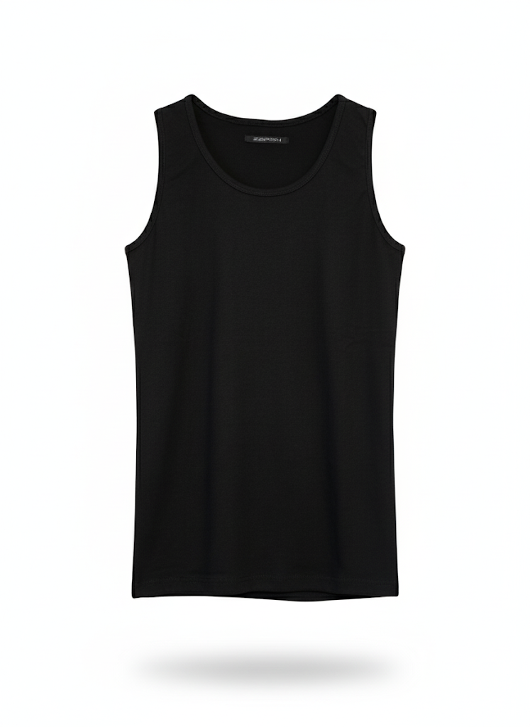 Men’s Premium Grip Tank Top – Black & Beige